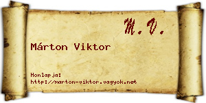 Márton Viktor névjegykártya